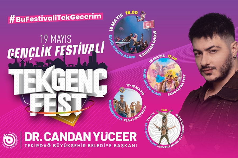 TEKİRDAĞ'DA 19 MAYIS COŞKUSU TEKGENÇFEST İLE ZİRVE YAPIYOR